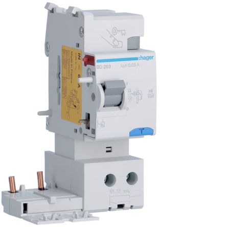 Hager BD RCCB, 63A, 2P Pole, 30mA, Type A-HI [BD263]; 602-049