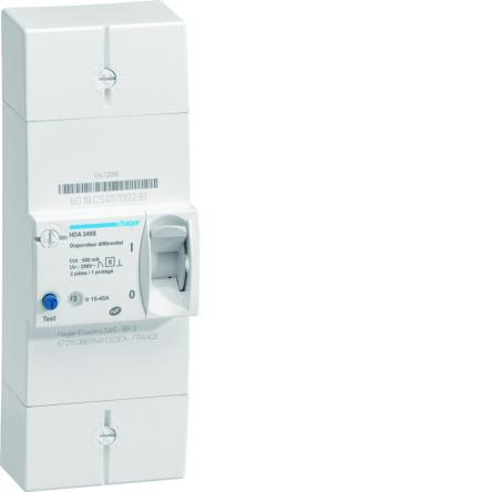 Hager Thermal Circuit Breaker - HAD 2P Pole Fixed, 45A Current Rating [HDA245S]; 602-096