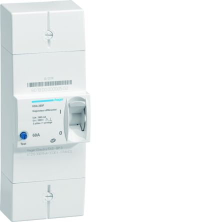 Hager Thermal Circuit Breaker - HAD 2P Pole Fixed, 60A Current Rating [HDA260F]; 602-097