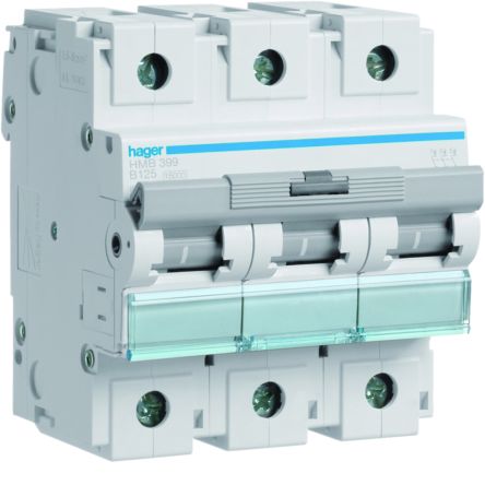 Hager HMB MCB, 3P, 125A, 400V AC, 15 Breaking Capacity [HMB399]; 602-107