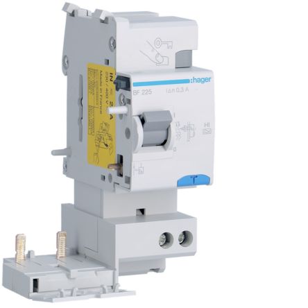Hager BF RCCB, 25A, 2P Pole, 300mA, Type A [BF225]; 602-183