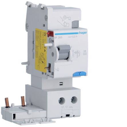 Hager BF RCCB, 63A, 2P Pole, 300mA, Type A [BF263]; 602-186
