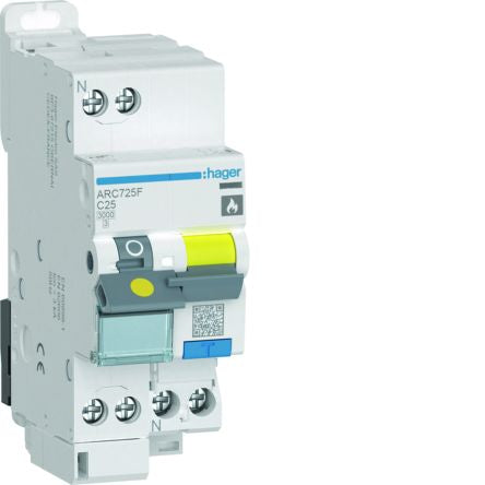Hager ARC MCB, 25A, 3 Breaking Capacity [ARC725F]; 602-199