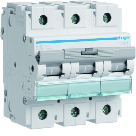 Hager HMD MCB, 3P, 125A, 400V AC, 15 Breaking Capacity [HMD399]; 602-233