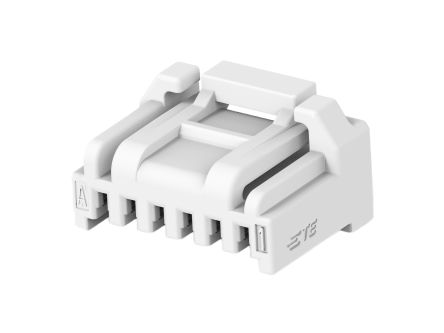 TE Connectivity, Grace Inertia 1.25 Plug PCB Header, 1.25mm Pitch, 6 Way, 1 Row Straight, Vertical [2371404-6]; 602-299