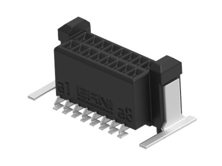 ERNI ERNI MicroCon Series Vertical Surface Mount PCB Socket, 16-Contact, 2-Row, 0.8mm Pitch, Surface Mount Termination [294001-E]; 602-312