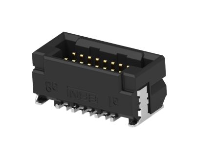 ERNI ERNI MicroCon Series Vertical Surface PCB Header, 16 Contact(s), 0.8 mm Pitch, 2 Row(s), Shrouded [454927-E]; 602-315