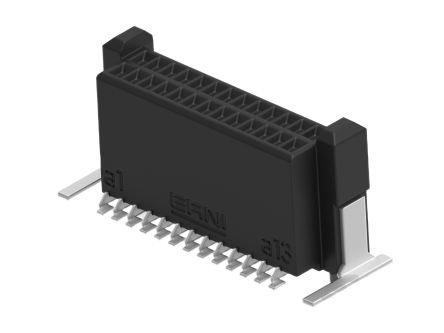 ERNI ERNI MicroCon Series Vertical Surface Mount PCB Socket, 26-Contact, 2-Row, 0.8mm Pitch, Surface Mount Termination [294015-E]; 602-324
