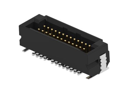 ERNI ERNI MicroCon Series Vertical Surface PCB Header, 16 Contact(s), 0.8 mm Pitch, 2 Row(s), Shrouded [294136-E]; 602-343