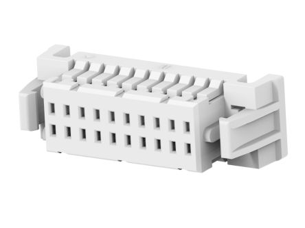 TE Connectivity 2484142 Series Straight Cable Mount PCB Socket, 20-Contact, 2-Row, 1mm Pitch, Crimp Termination [2484142-3]; 602-780