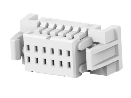 TE Connectivity 1-2484142 Series Straight Cable Mount PCB Socket, 12-Contact, 2-Row, 1mm Pitch, Crimp Termination [1-2484142-1]; 602-784