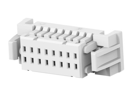 TE Connectivity 1-2484142 Series Straight Cable Mount PCB Socket, 16-Contact, 2-Row, 1mm Pitch, Crimp Termination [1-2484142-2]; 602-786