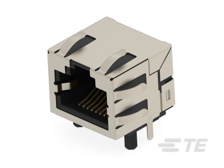 TE Connectivity 25015 Series Female Ethernet Connector, Through Hole, Cat5e Right Angle 1 Port 8 -Way [2501550-2]; 603-028
