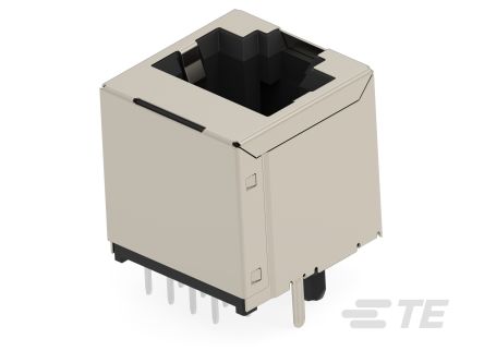 TE Connectivity 25015 Series Female Ethernet Connector, Through Hole, Cat5e Vertical 1 Port 8 -Way [2501551-5]; 603-045