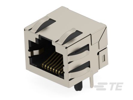 TE Connectivity 25015 Series Female Ethernet Connector, Through Hole, Cat5 Right Angle 1 Port 8 -Way [2501551-7]; 603-048