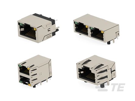 TE Connectivity 25015 Series Female Ethernet Connector, Through Hole, Cat5 Vertical 1 Port 8 -Way [2501553-1]; 603-065