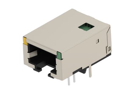 TE Connectivity 24890 Series Female Ethernet Connector, Hole Mount, Cat6a Right Angle 1 Port 8 -Way [2489084-1]; 603-068