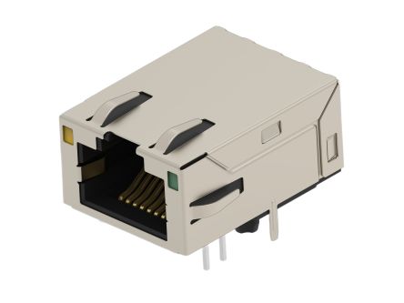 TE Connectivity 24891 Series Female Ethernet Connector, Hole Mount, Cat5e Right Angle 1 Port 8 -Way [2489102-2]; 603-071