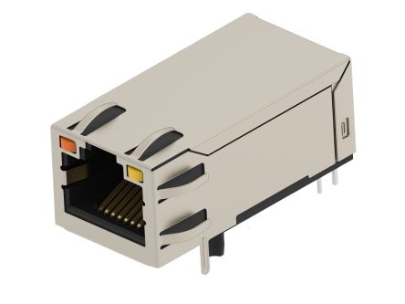 TE Connectivity 24891 Series Female Ethernet Connector, Hole Mount, Cat6 Right Angle 1 Port 8 -Way [2489103-1]; 603-072