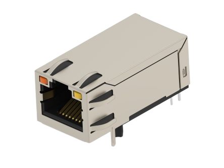 TE Connectivity 24891 Series Female Ethernet Connector, Hole Mount, Cat5 Right Angle 1 Port 8 -Way [2489116-1]; 603-077
