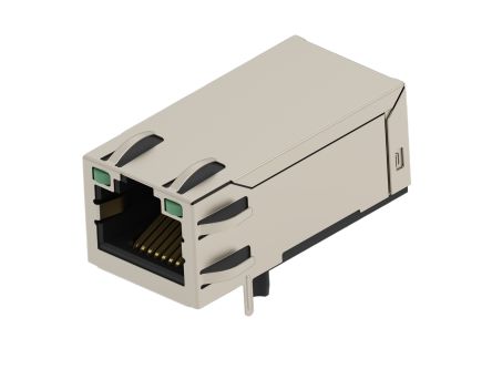 TE Connectivity 24891 Series Female Ethernet Connector, Hole Mount, Cat5 Right Angle 1 Port 8 -Way [2489120-1]; 603-079