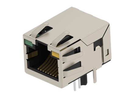 TE Connectivity 24889 Series Female Ethernet Connector, Hole Mount, Cat5 Right Angle 1 Port 8 -Way [2488942-2]; 603-080
