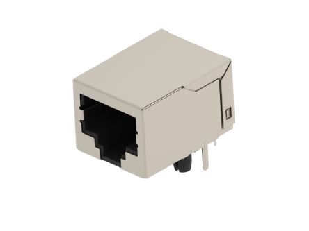 TE Connectivity 24889 Series Female Ethernet Connector, Hole Mount, Cat5 Right Angle 1 Port 8 -Way [2488965-3]; 603-084