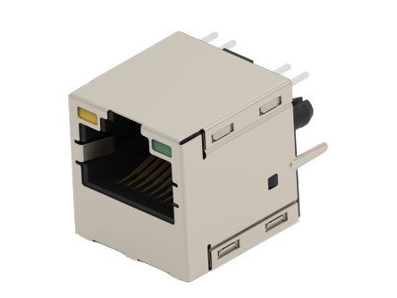 TE Connectivity 24889 Series Female Ethernet Connector, Hole Mount, Cat5 Vertical 1 Port 8 -Way [2488983-2]; 603-085