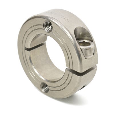 Ruland Collar, One Piece, Clamp Screw, Bore 15mm, OD 34mm, W 13mm, Stainless Steel [FHT-MCL-15-SS]; 603-759