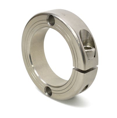 Ruland Collar, One Piece, Clamp Screw, Bore 45mm, OD 73mm, W 19mm, Stainless Steel [FHD-MCL-45-SS]; 605-443