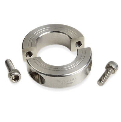 Ruland Collar, Two Piece, Clamp Screw, Bore 4mm, OD 16mm, W 9mm, Stainless Steel [MSP-4-SS]; 605-709