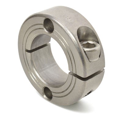 Ruland Collar, One Piece, Clamp Screw, Bore 12mm, OD 28mm, W 11mm, Stainless Steel [FHD-MCL-12-SS]; 605-956