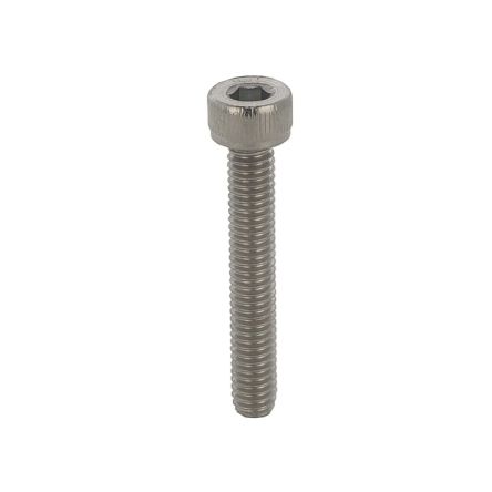 RS PRO Black Stainless Steel Hex Screw, DIN 912, M4 x 6mm [0]; 606-455