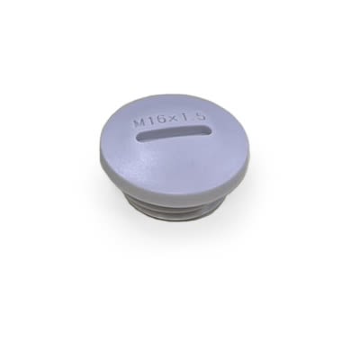 RS PRO Blanking Plug, M16 x 1.5, 16.3mm Hole Diameter, Nylon, 15mm Diameter, Threaded [0]; 606-543
