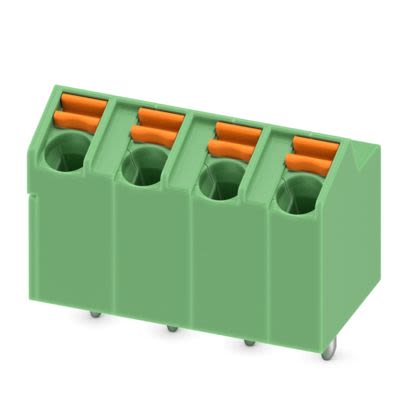 Phoenix Contact PCB Terminal Block, 4-Contact, 5mm Pitch, Wave Soldering, 1-Row, Push In Spring Termination [1752230]; 607-138