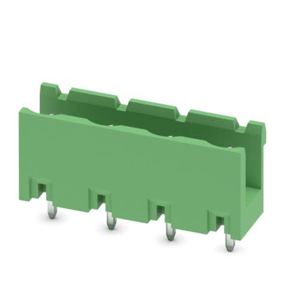 Phoenix Contact Straight Wave Soldering Mount PCB Header, 4 Contact(s), 7.62 mm Pitch, 1 Row(s), Unshrouded [1766589]; 607-152