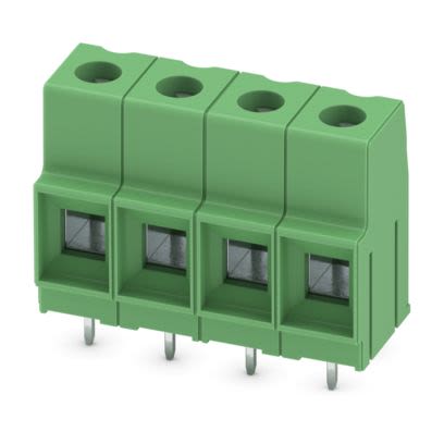 Phoenix Contact PCB Terminal Block, 4-Contact, 10.16mm Pitch, Wave Soldering, 1-Row, Plug In, Screw Termination [1774234]; 607-160