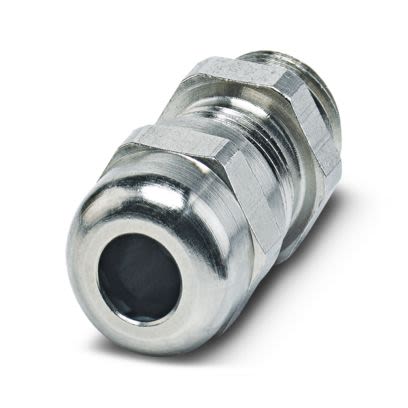 Phoenix Contact Silver Nickel Plated Brass Cable Gland, M12 Thread, 4mm min., 6.5mm max., IP68 [1411187]; 607-174