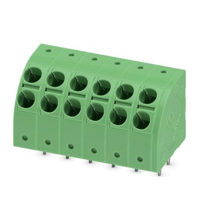 Phoenix Contact PCB Terminal Block, 6-Contact, 5mm Pitch, Wave Soldering, 1-Row, Push In Spring Termination [1725354]; 607-202