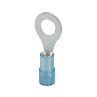 Phoenix Contact Insulated Ring Terminal, M6mm Stud Size, Blue [3241209]; 607-228