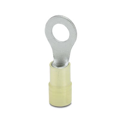 Phoenix Contact Insulated Ring Terminal, M6mm Stud Size, Yellow [3241212]; 607-230