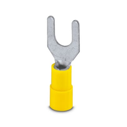 Phoenix Contact Insulated Fork Terminal, 11AWG to 9AWG Polyamide, Yellow [3240044]; 607-256