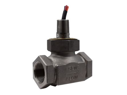 Gems Sensors FS-200 Series Brass Inline Flow Flow Sensor for Liquid, 15 GPM Max [27105]; 607-548