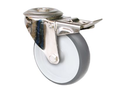 Guitel Hervieu Braked Swivel Castor Wheel, 70kg Capacity, 80mm Wheel [KP41OD080-325RX]; 607-943