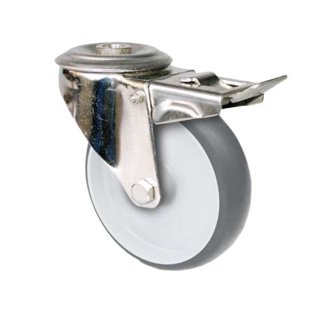 Guitel Hervieu Braked Swivel Castor Wheel, 128kg Capacity, 100mm Wheel [KP41OD100-325RX]; 607-945