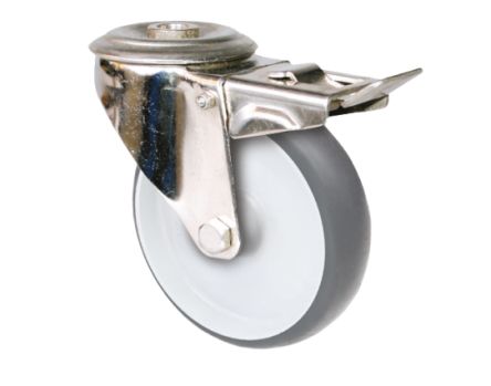 Guitel Hervieu Braked Swivel Castor Wheel, 100kg Capacity, 125mm Wheel [KP41OD125-325RX]; 607-947