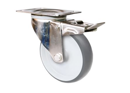 Guitel Hervieu Braked Swivel Castor Wheel, 150kg Capacity, 160mm Wheel [KP5BD160-325L]; 607-962