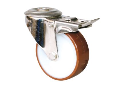 Guitel Hervieu Braked Swivel Castor Wheel, 150kg Capacity, 80mm Wheel [KP41OD080-28L]; 607-967