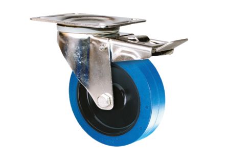 Guitel Hervieu Braked Swivel Castor Wheel, 300kg Capacity, 160mm Wheel [KP5BD160-571RX]; 607-978