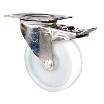Guitel Hervieu Braked Swivel Castor Wheel, 150kg Capacity, 100mm Wheel [KP41BD100-77L]; 607-994
